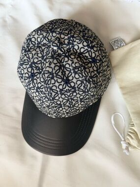Loewe Patterned Navy & Cream Cap with Black Brim